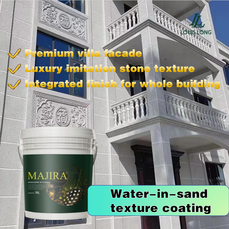 Realistic Water-in-sand Stone Texture Paint Durable Weatherproof Exterior Wall Liquid Coating Natural Stone Effect Acrylic Brush